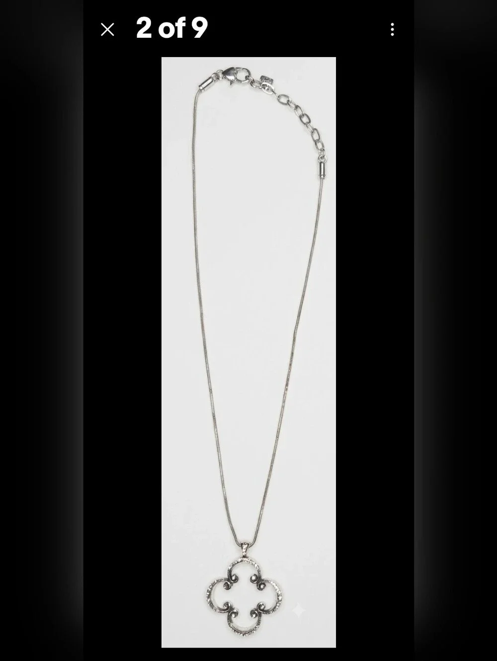 Brighton Toledo Mido Reversible Swarovski Crystal Quatrefoil Pendant Necklace